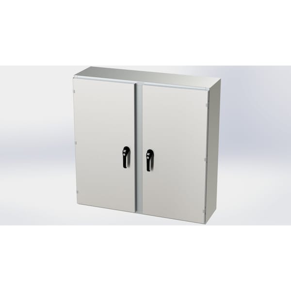 3 Point Latch with Padlock Handle Electrical Enclosures, 42 in H, 12 in D, 42 in W